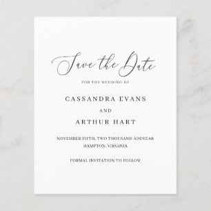 Klassische elegante Budget-Hochzeit - Save The Dat