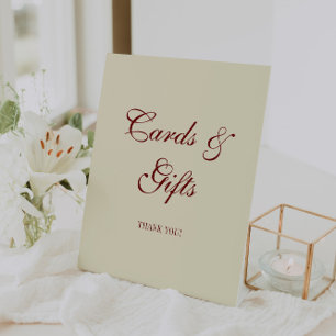 Klassische elegante Elfenbein-Schriftkarten und Ge Sockelschild