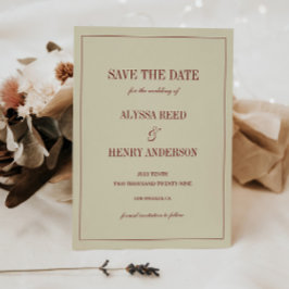 Klassische elegante elfenbeinfarbene Monogramm-Sch Save The Date