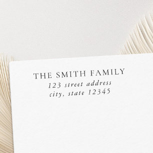 Klassische Elegante Familienname Rücksendeadresse Permastempel