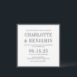 Klassische Elegante formale schwarze Grenzrahmen H Einladung<br><div class="desc">Klassische Elegante formale schwarze Rahmen Hochzeitsfeier</div>