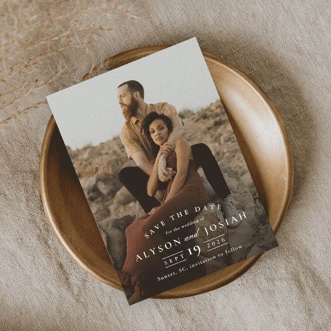 Klassische Elegante Foto Hochzeit Save The Date (Von Creator hochgeladen)