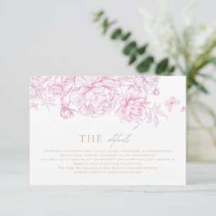 Klassische elegante französische Blumenhochzeit Begleitkarte