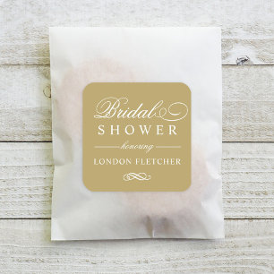 Klassische elegante goldene Brautparty Quadratischer Aufkleber