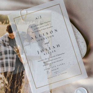 Klassische elegante goldene Foto-Overlay-Hochzeit