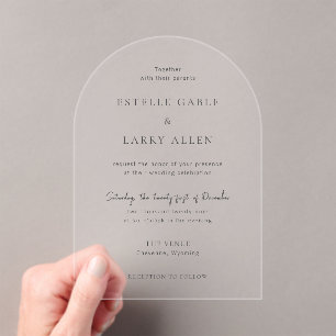 Klassische elegante Hochzeit Acryleinladungen