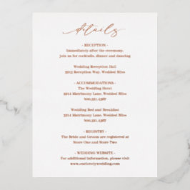 Klassische Elegante Hochzeitsfoilenkarte Folie Einladungspostkarte