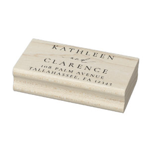 Klassische elegante Hochzeitsrücksendeadresse Gummistempel
