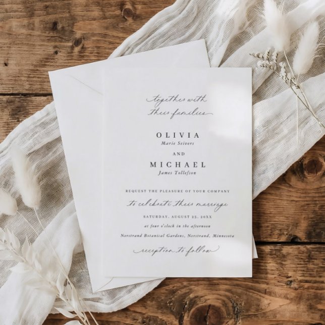 Klassische elegante Kalligrafie formale Hochzeit Einladung (Elegant calligraphy traditional formal script wedding invitations)