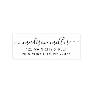 Klassische elegante Kalligrafie-Schrift Rücksendea Gummistempel