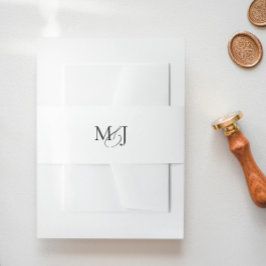 Klassische Elegante Moderne Monogramm Hochzeit Einladungsbanderole