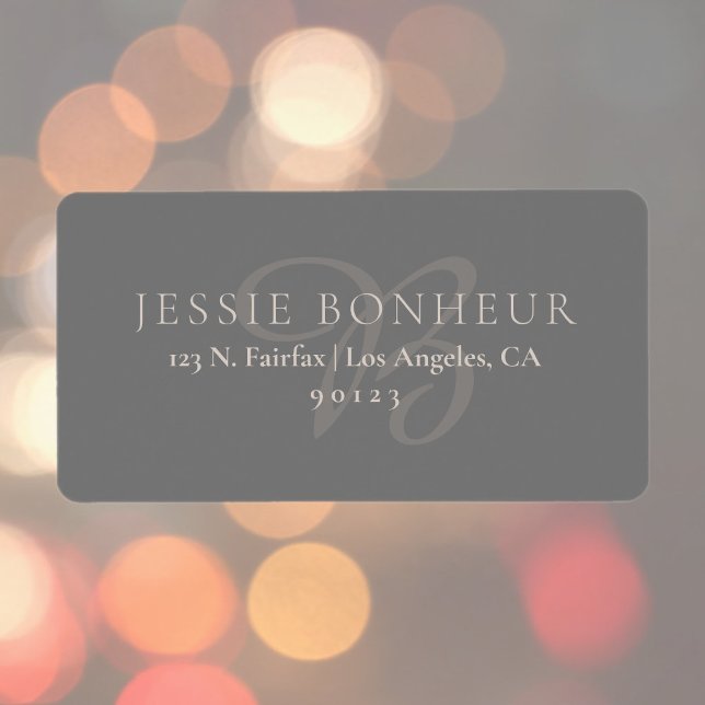 Klassische Elegante Neutrale und graue Rücksendead Adressaufkleber (Von Creator hochgeladen)