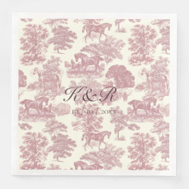 Klassische Elegante Rosa Toile Serviette