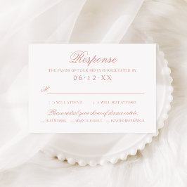 Klassische Elegante Rose Gold Hochzeitstorte Optio RSVP Karte