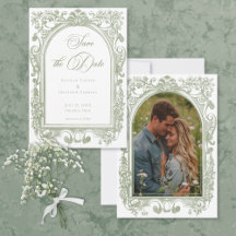 Klassische Elegante Salbei-Bogenrahmen-Hochzeitsfo