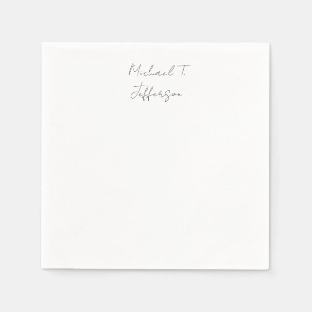 Klassische Elegante Schlicht einfach Serviette (Vorderseite)