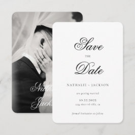 Klassische elegante Schrift Foto Hochzeit Termin v Save The Date