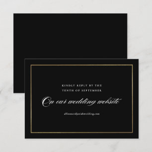 Klassische elegante Schrift Goldene Hochzeits-Webs RSVP Karte
