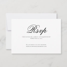 Klassische elegante Schrift Hochzeit RSVP Karte