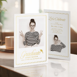 Klassische elegante Schriftart Foto-Abschluss Folieneinladung