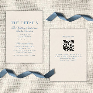 Klassische elegante Schriftart Staubblau Begleitkarte