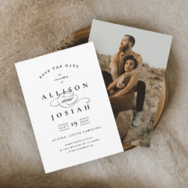 Klassische Elegante Schwarz-Weiß-Hochzeit Save The Date