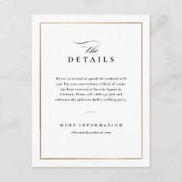 Klassische elegante Schwarz-Weiß-Hochzeitsdetails Begleitkarte