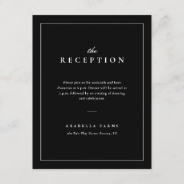 Klassische elegante Schwarz-Weiß-Hochzeitsempfehlu Begleitkarte