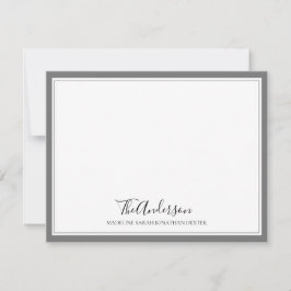 Klassische, elegante Script-Familie Gray Square Bo Mitteilungskarte