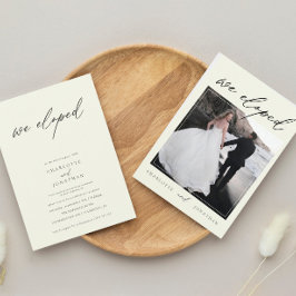 Klassische Elegante Script Foto Elopement Wedding Einladung