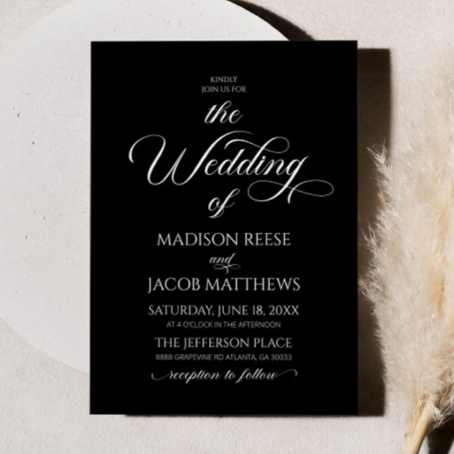 Klassische Elegante Script Minimalistisch Wedding Einladung (Von Creator hochgeladen)