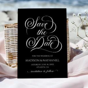 Klassische Elegante Script Minimalistisch Wedding Save The Date