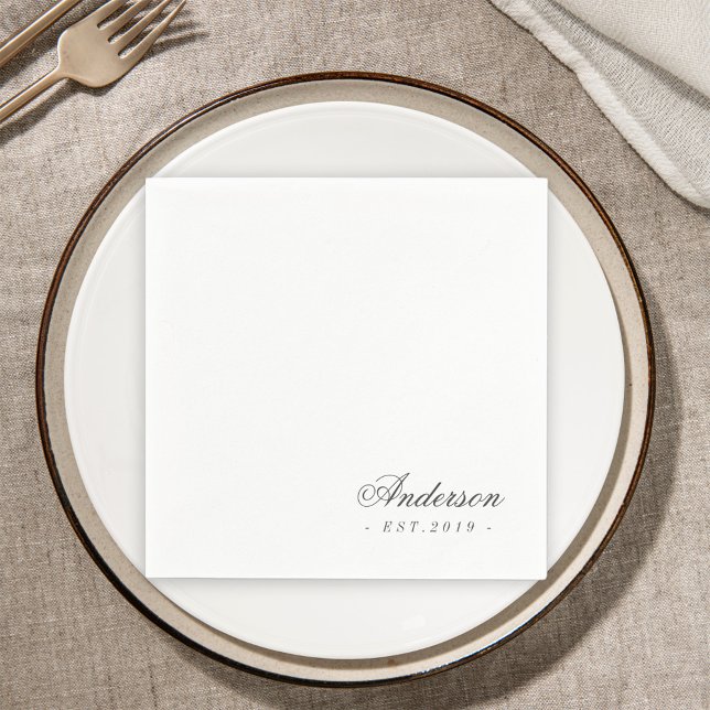 Klassische Elegante Script Personalisiert Name Wed Serviette (Von Creator hochgeladen)