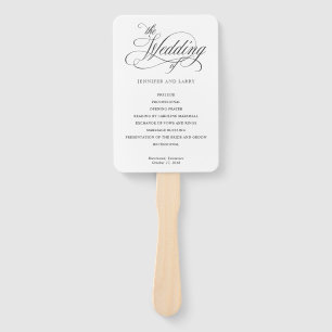 Klassische Elegante Script-Schnörkel Hochzeit Fächer