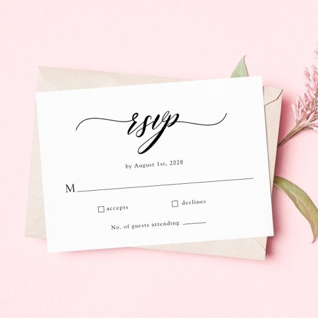 Klassische Elegante Script Wedding RSVP Card Karte (Von Creator hochgeladen)