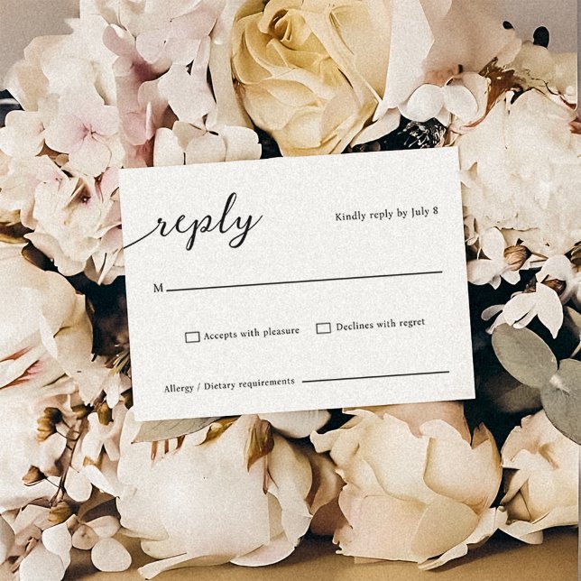 Klassische Elegante Script Wedding RSVP Card Karte (Von Creator hochgeladen)