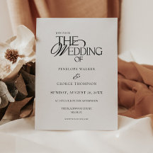 Klassische elegante Skript-Schwarz-Weiß-Hochzeit