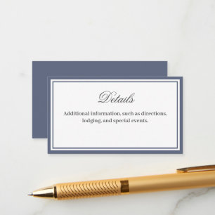 Klassische, elegante Skriptdetails-Einschlusskarte Begleitkarte