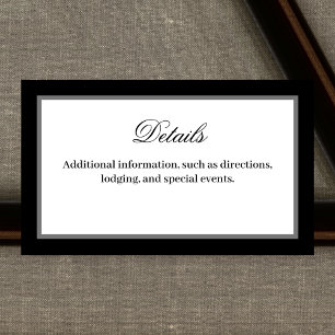 Klassische, elegante Skriptdetails-Einschlusskarte Begleitkarte