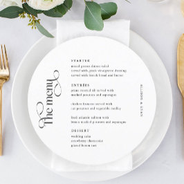 Klassische elegante Speisekarten für Hochzeitstisc Menükarte