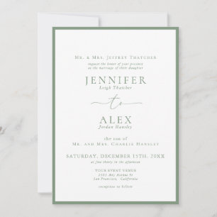 Klassische Elegante Traditionelle Hochzeit Einladung