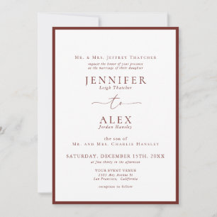 Klassische Elegante Traditionelle Hochzeit Einladung