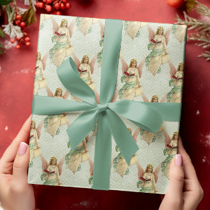 Klassische elegante viktorianische Weihnachtsengel Geschenkpapier
