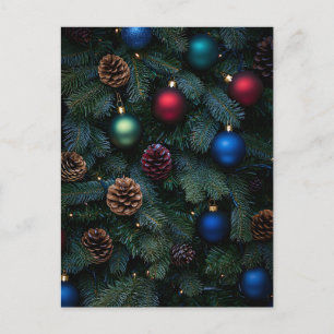 Klassische elegante Weihnachtsbaum-Ornamente Feiertagspostkarte