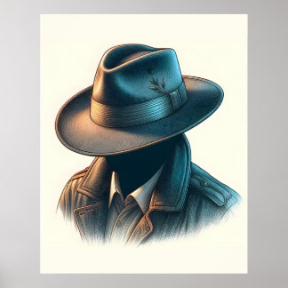 Klassische Eleganz: Der Fedora-Hut Poster