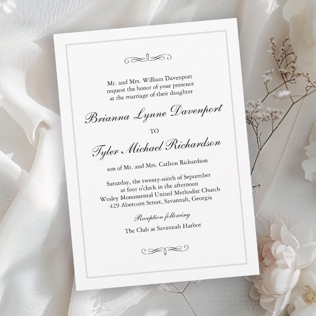 Klassische Eleganz Einladung (Invitation may be ordered in both printed and instant download formats.)