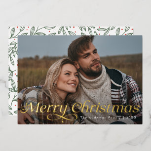 Klassische Eleganz Gold Frohe Weihnachten Grußkart Folieneinladung