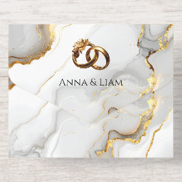 Klassische Eleganz Goldene Hochzeitseinladung All-in-One-Einladung
