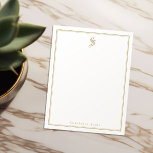 Klassische Eleganz Monogramm personalisiert Statio Mitteilungskarte