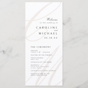 Klassische Eleganz Schriftzug Monogramm Hochzeitsp Menükarte